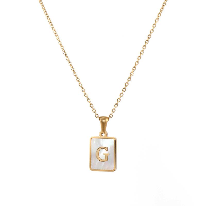 SQUARE INITIAL GOLD NECKLACES