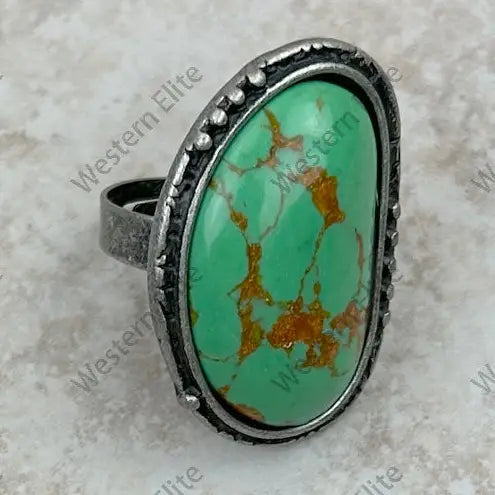 TURQUOISE STONE ADJUSTABLE RING