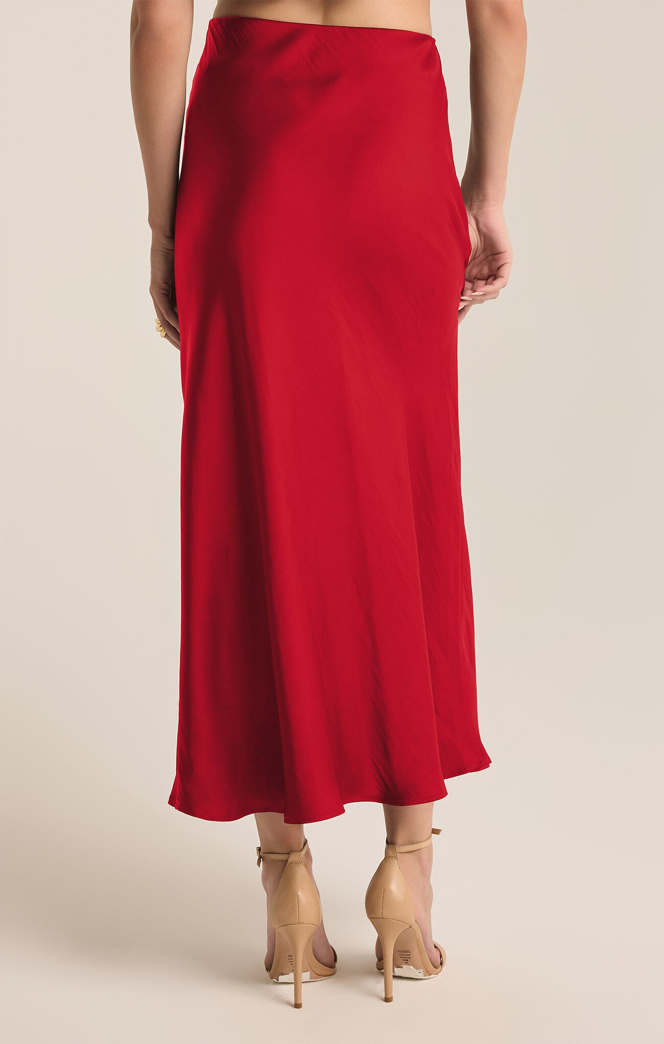 EUROPA POLY SHEEN SKIRT HAUTE RED BY Z SUPPLY