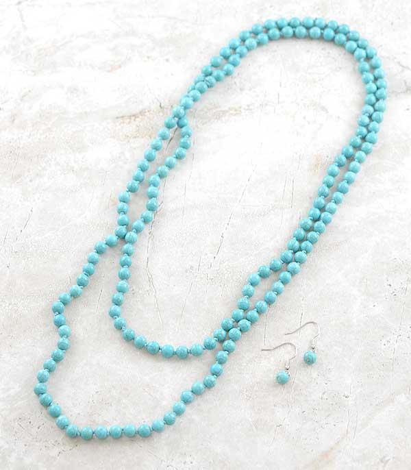 LONG STRAND OF TURQUOISE BEADS