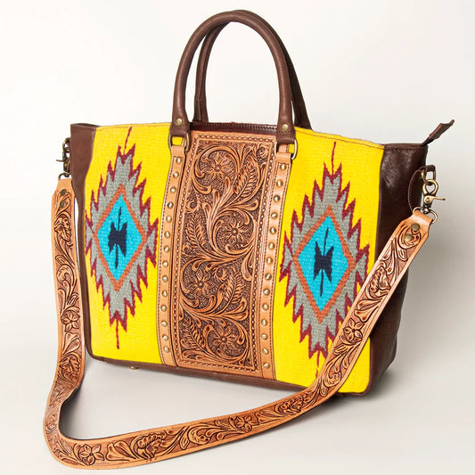 WESTERN LEATHER TOTE BY AMERICAN DARLING
