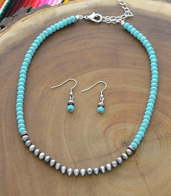 TURQUOISE AND NAVAJO PEARL NECKLACE