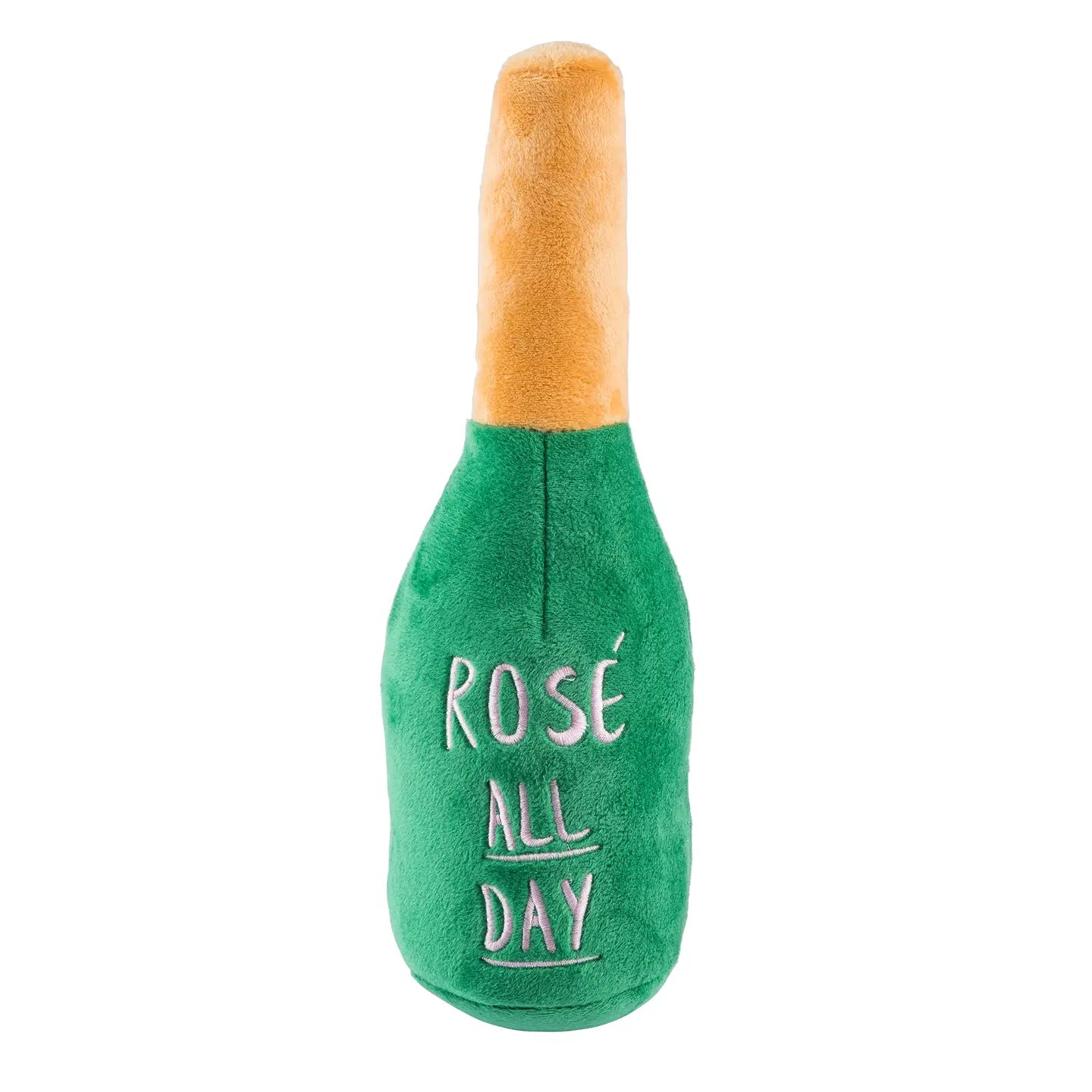 WOOF CLICQUOT ROSE' CHAMPAGNE BOTTLE SQUEAKER DOG TOY