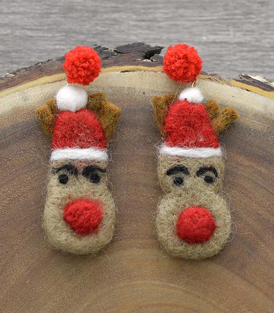 FELT REINDEER EARRINGS
