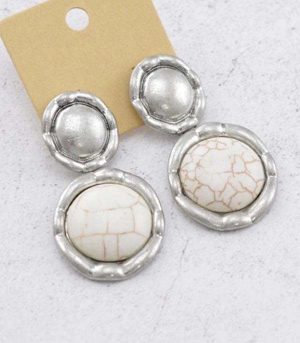 CIRCLE DANGLE EARRINGS - 2 COLORS