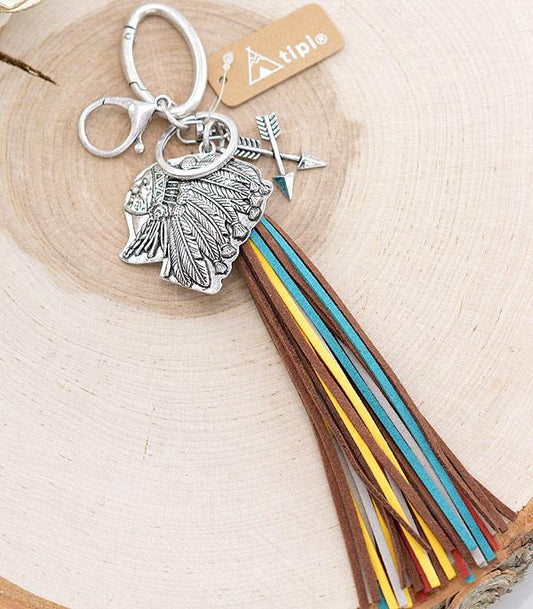 INDIAN CHIEF KEY CHAIN OR PURSE CHARM