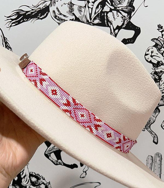 AZTEC BEADED AND BUCKLE HATBAND