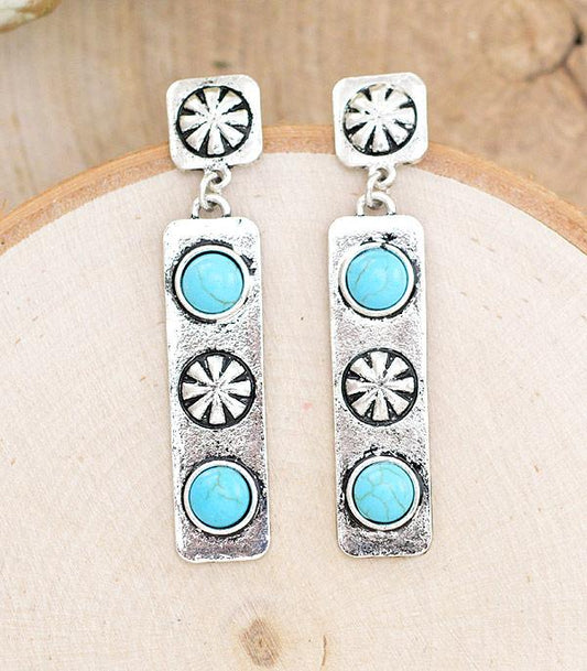 WESTERN CONCHO BAR EARRINGS