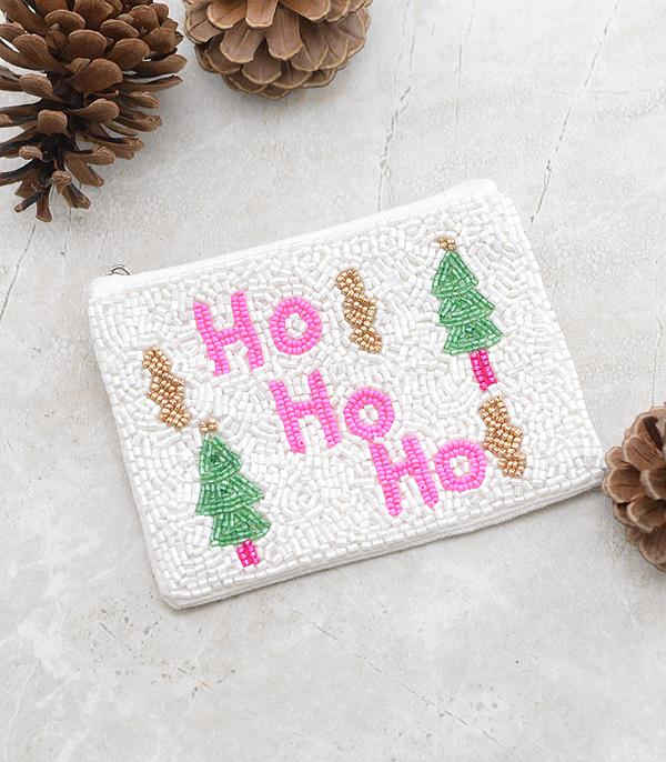 CHRISTMAS BEADED COIN BAG