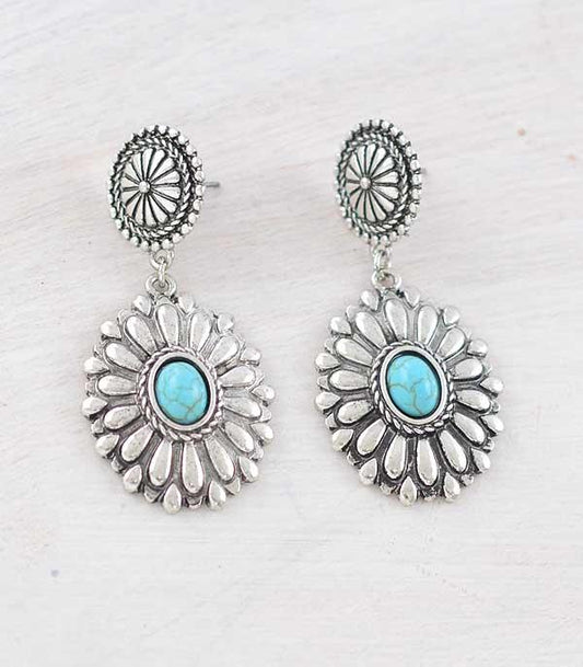 SINGLE DROP CONCHO EARRINGS