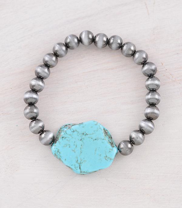 STRETCH NAVAJO AND TURQUOISE BRACELET