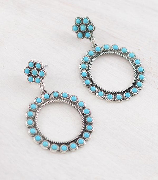 TURQUOISE CIRCLE EARRINGS