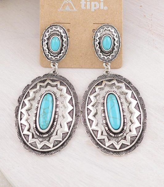 TURQUOISE STATEMENT EARRINGS
