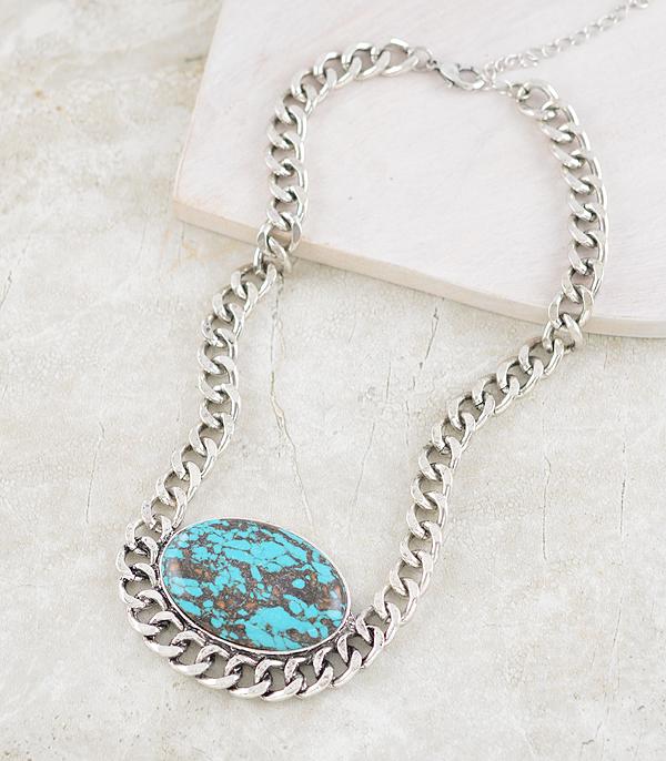 TURQUOISE CHAIN NECKLACE