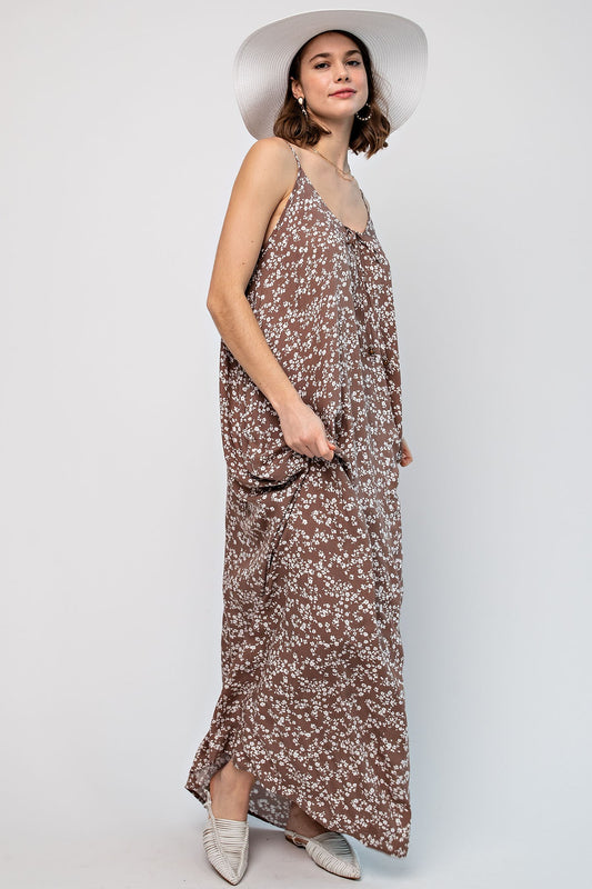 PRINTED FLORAL MAXI DRESS