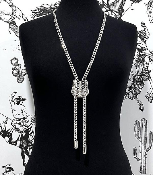 BUCKLE NECKLACE BOLO STYLE