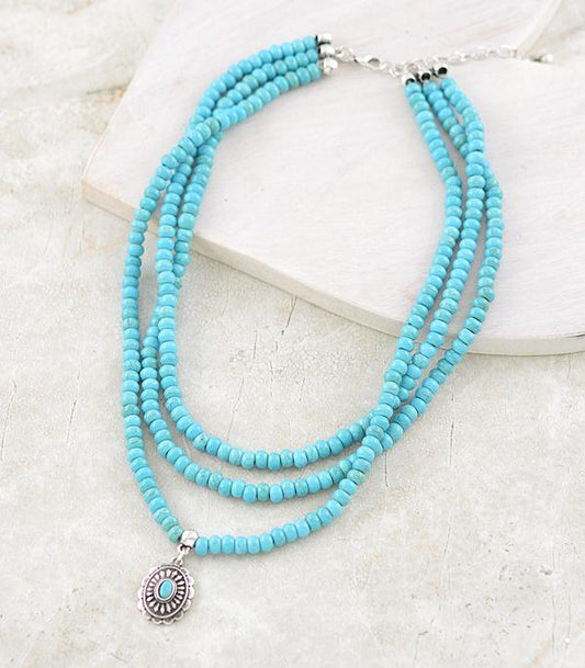 3 STRAND TURQUOISE NECKLACE