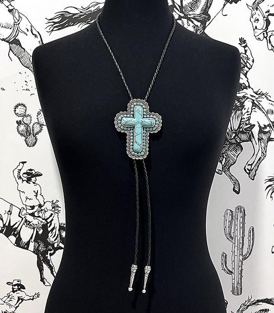 TURQUOISE CROSS BOLO