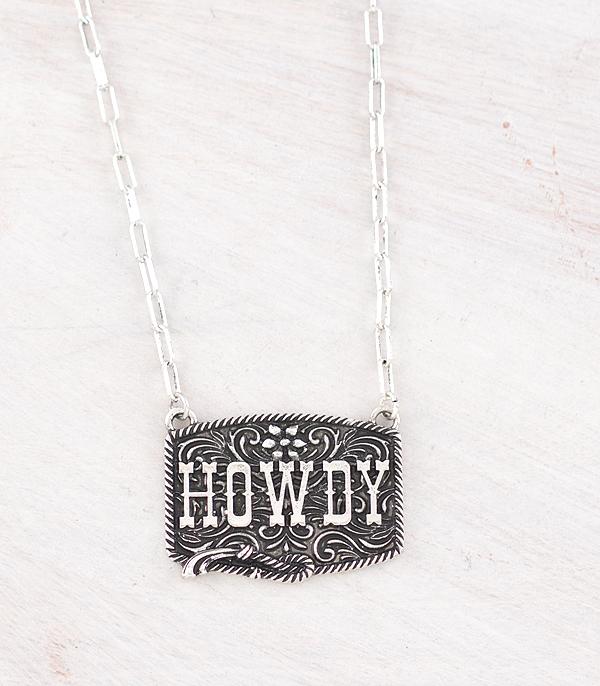 HOWDY BAR NECKLACE WITH TOOLING