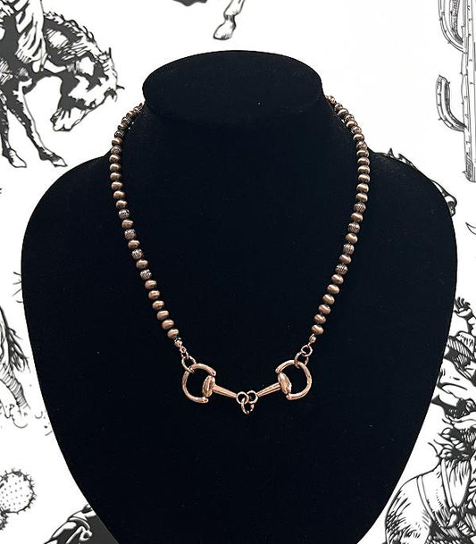 COPPER WESTERN HORSEBIT NECKLACE