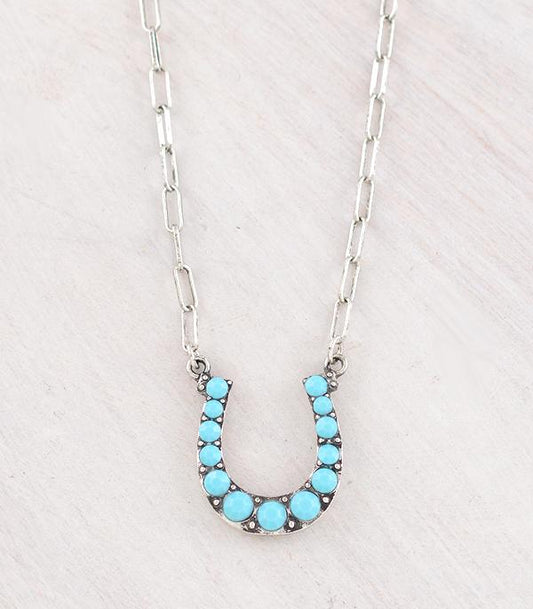 TURQUOISE HORSESHOE NECKLACE