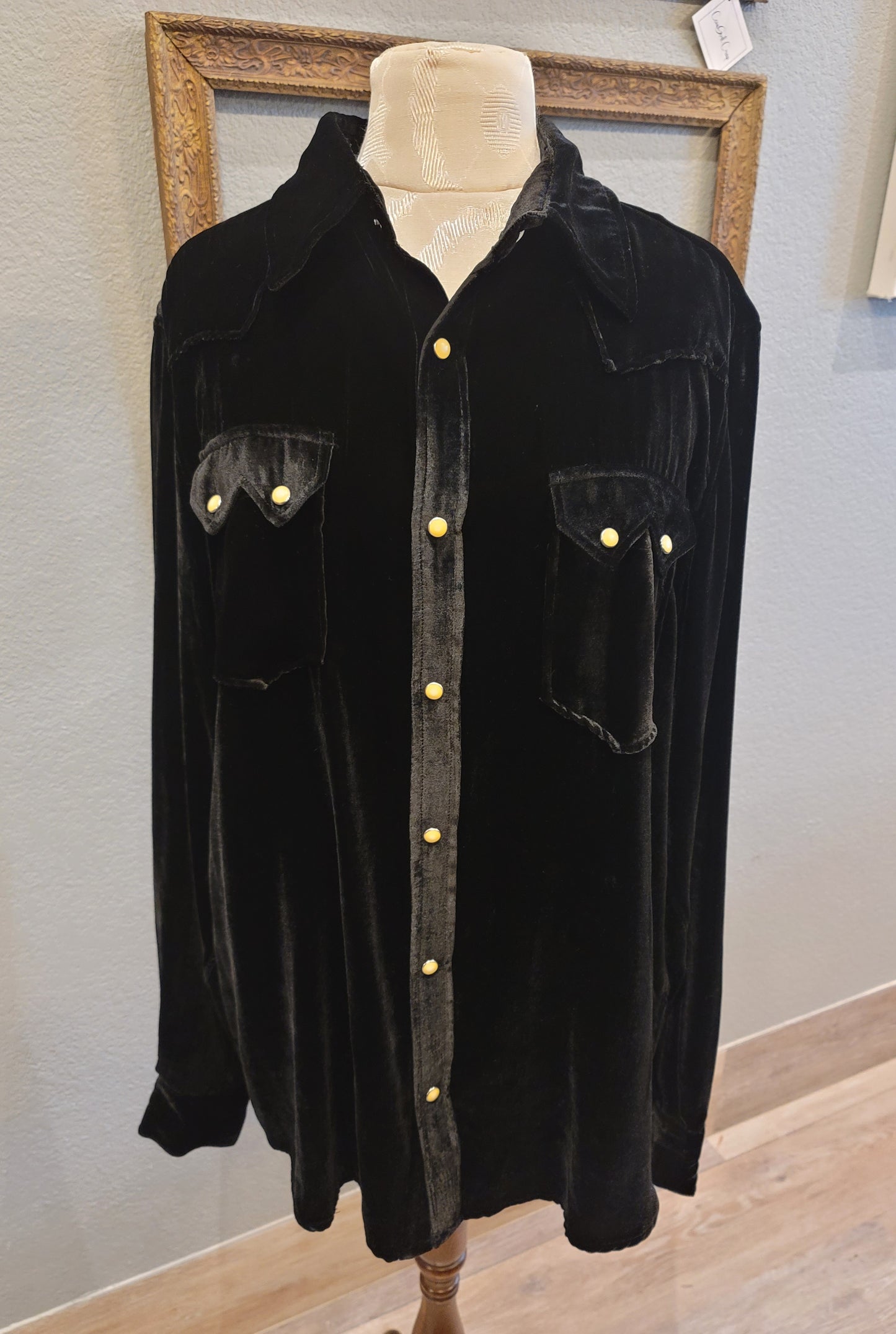 SILK VELVET SHIRTS WITH PEARL SNAPS