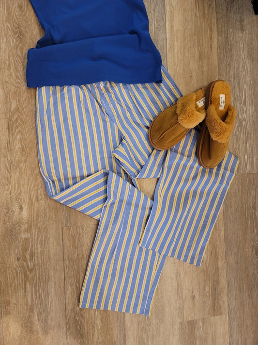 BLUE STRIPPED LOUNGE PANTS