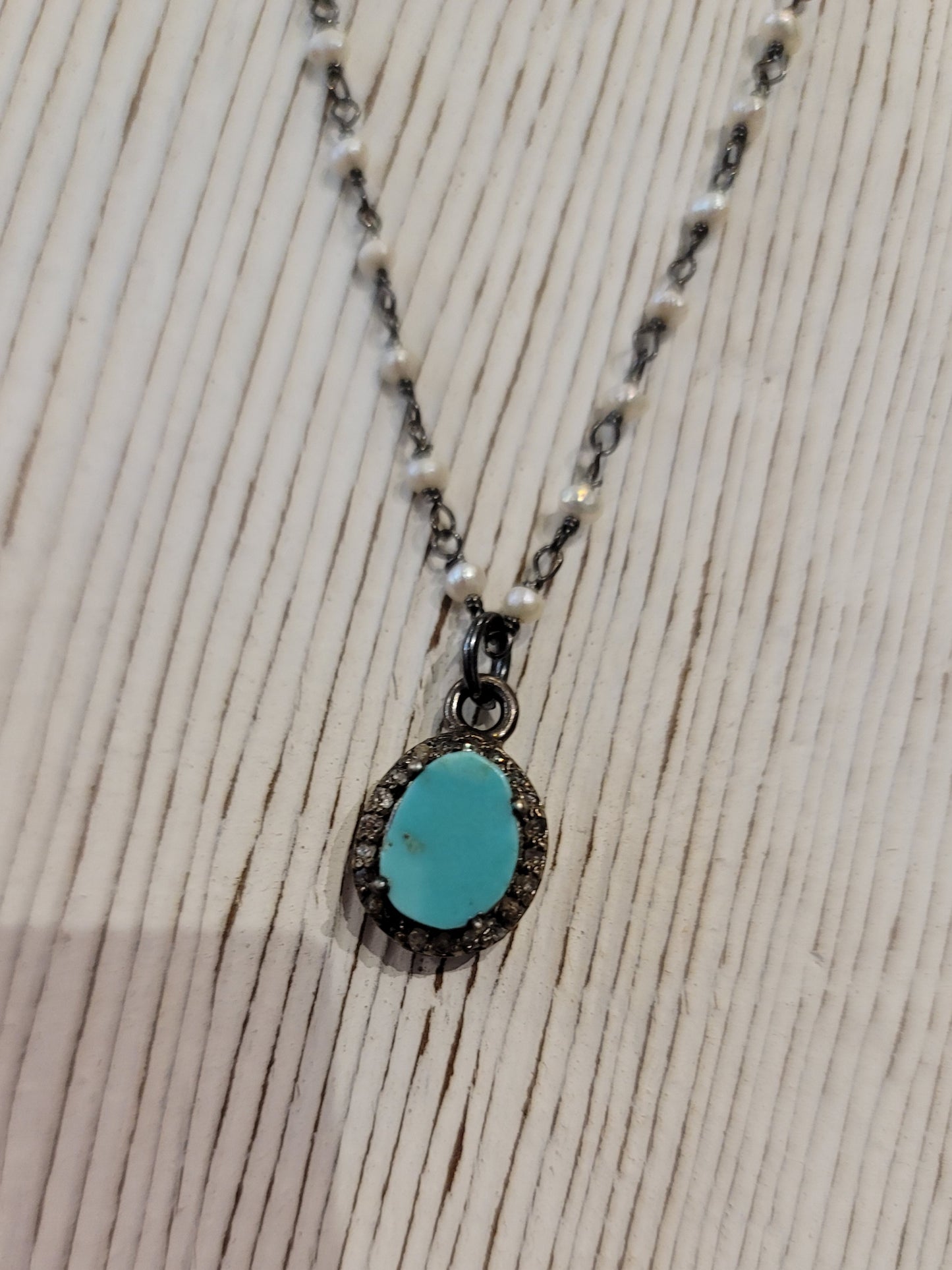 DIAMOND AND TURQUOISE NECKLACE