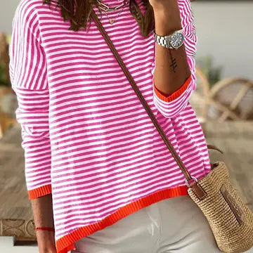 STRIPED LIGHTWEIGHT SWEATER - 2 COLORS