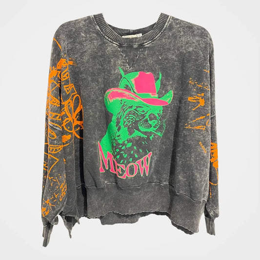 OVERSIZED SWEATSHIRT WITH COOL CAN GRAFFITI BY I LOVE LINEN