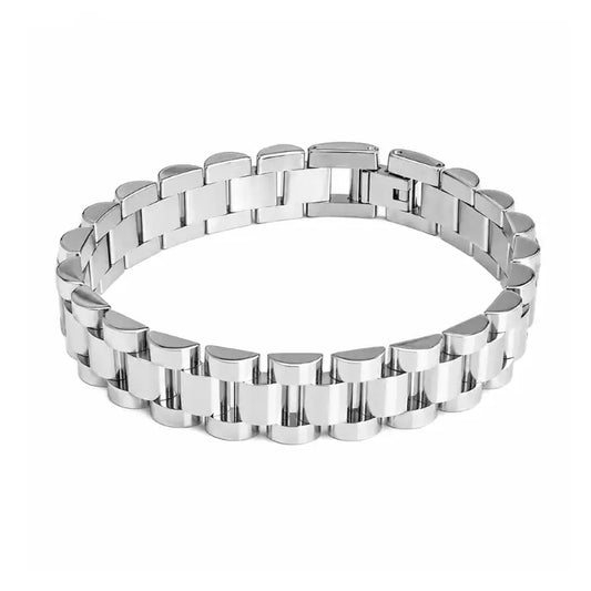 SILVER WATCHBAND BRACELET
