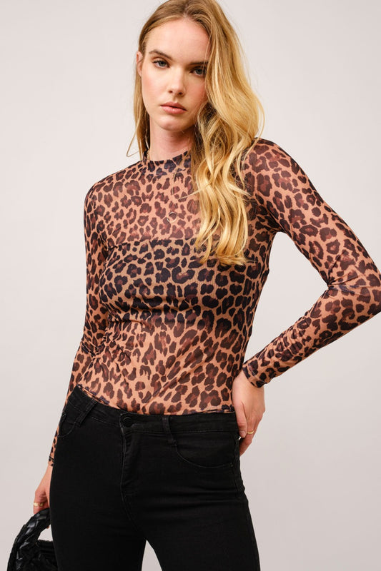MESH LEOPARD PRINT TOP
