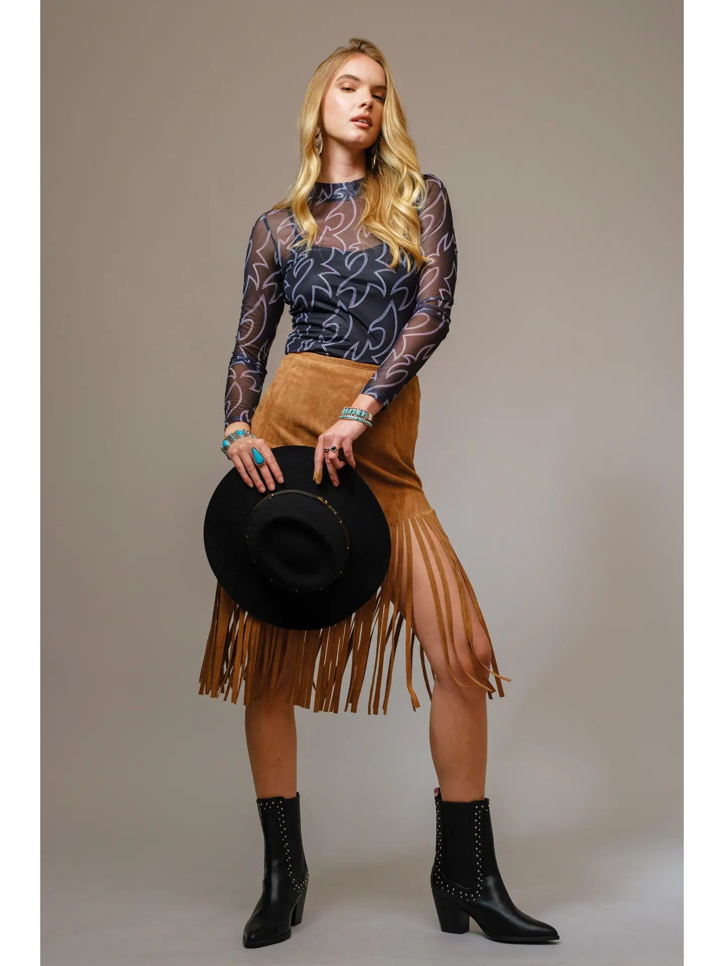 BOOT STITCH MESH SHIRT - 2 COLORS