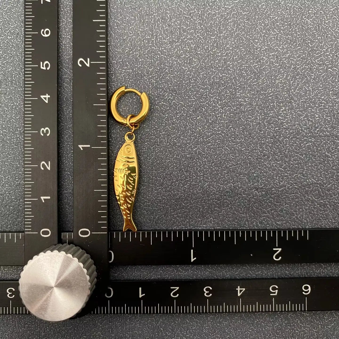 GOLD PLATED FISH CHARM EARRINGS