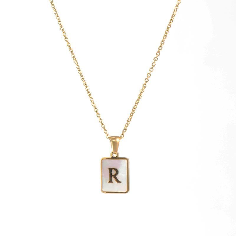 SQUARE INITIAL GOLD NECKLACES