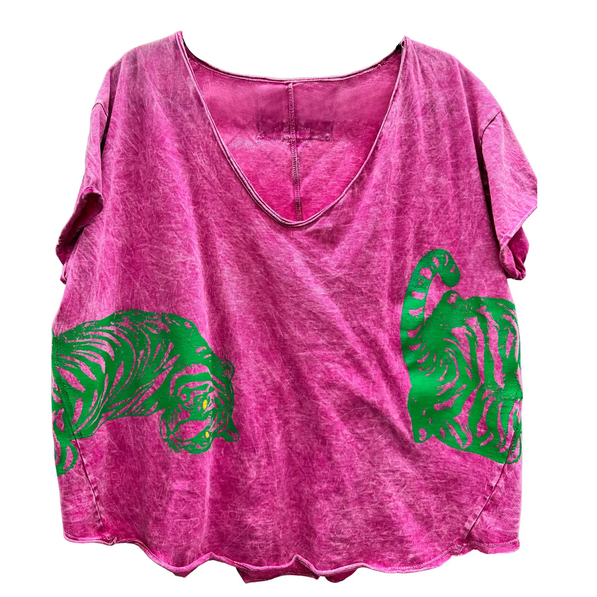 VINTAGE STYLE TEE WITH TIGER GRAPHIC BY I LOVE LINEN