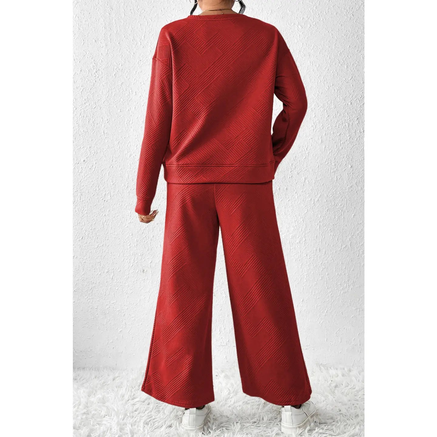 2 PIECE LOUNGEWEAR IN RED DAHLIA