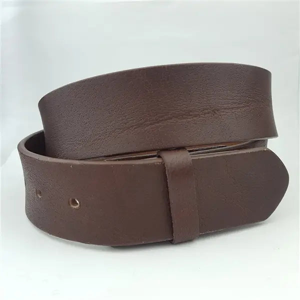 BROWN LEATHER BELT NO BUCKLE