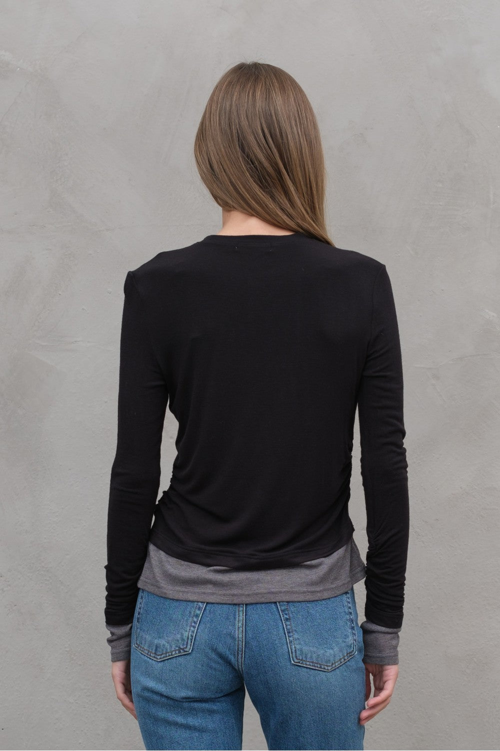 CREW NECK TEE DOUBLE LAYER LOOK