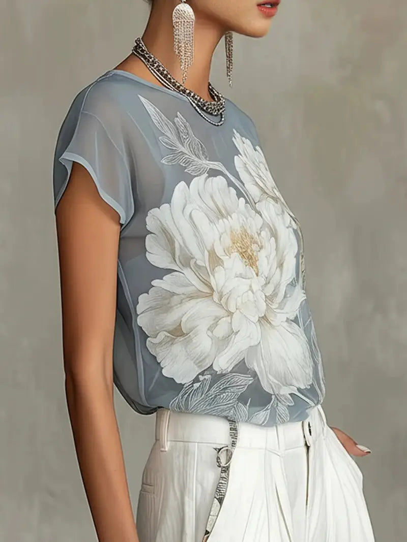 FLORAL SHEER TOP