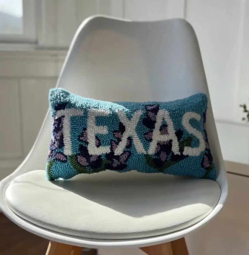 TEXAS BLUE BONNET HOOK PILLOW