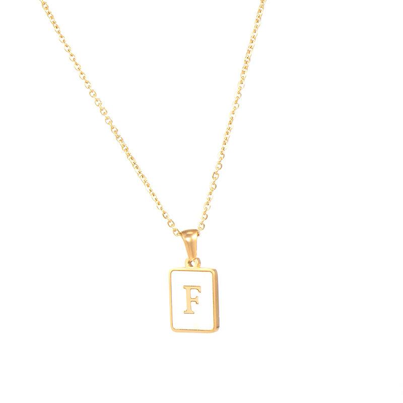 SQUARE INITIAL GOLD NECKLACES