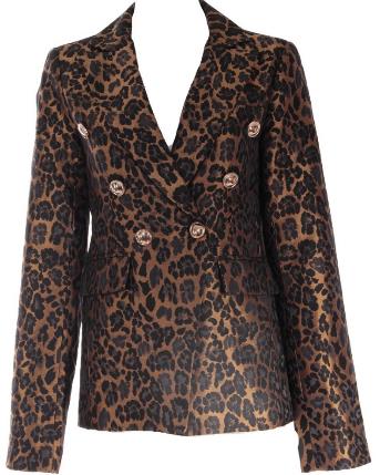 DOLCE CABO LEOPARD PRINT DOUBLE BREASTED BLAZER