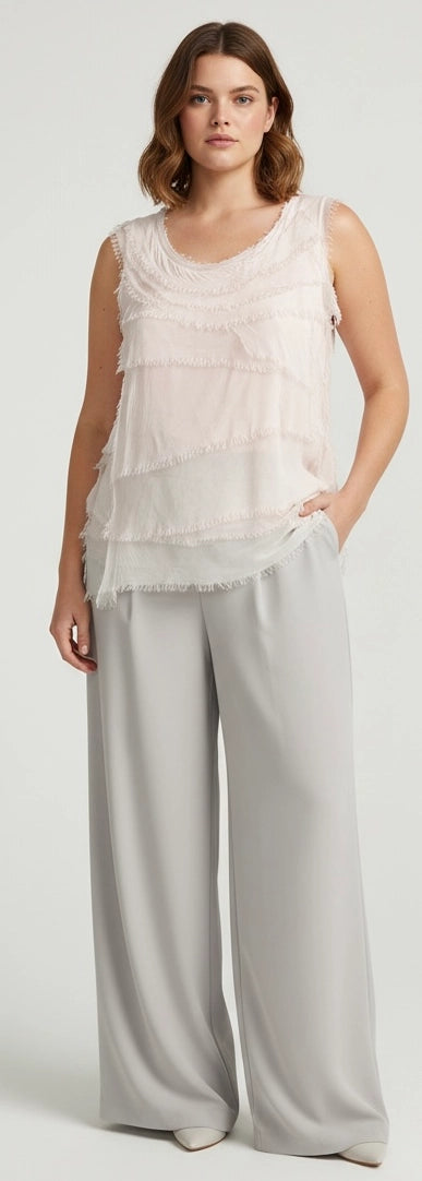 SILK RUFFLE TOP
