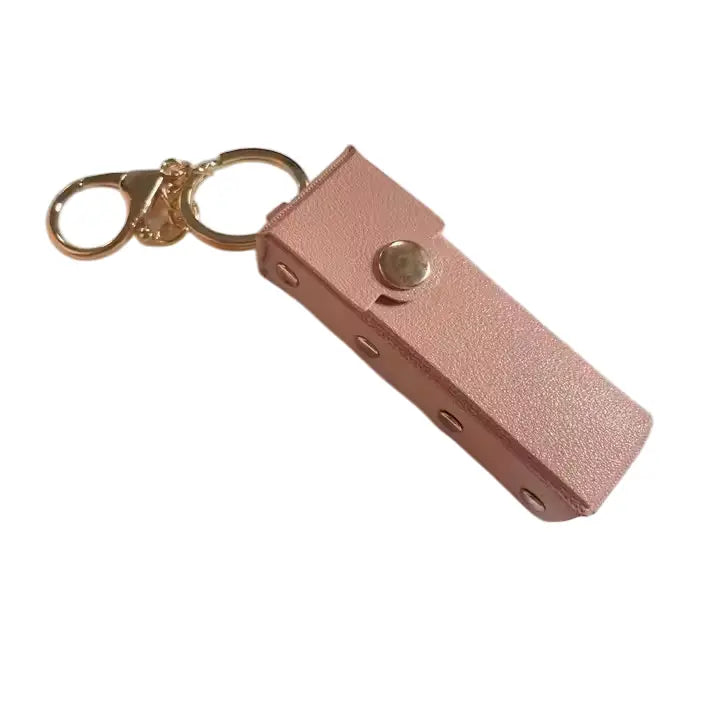 PINK KEYCHAIN WITH LIPSTICK HOLDER