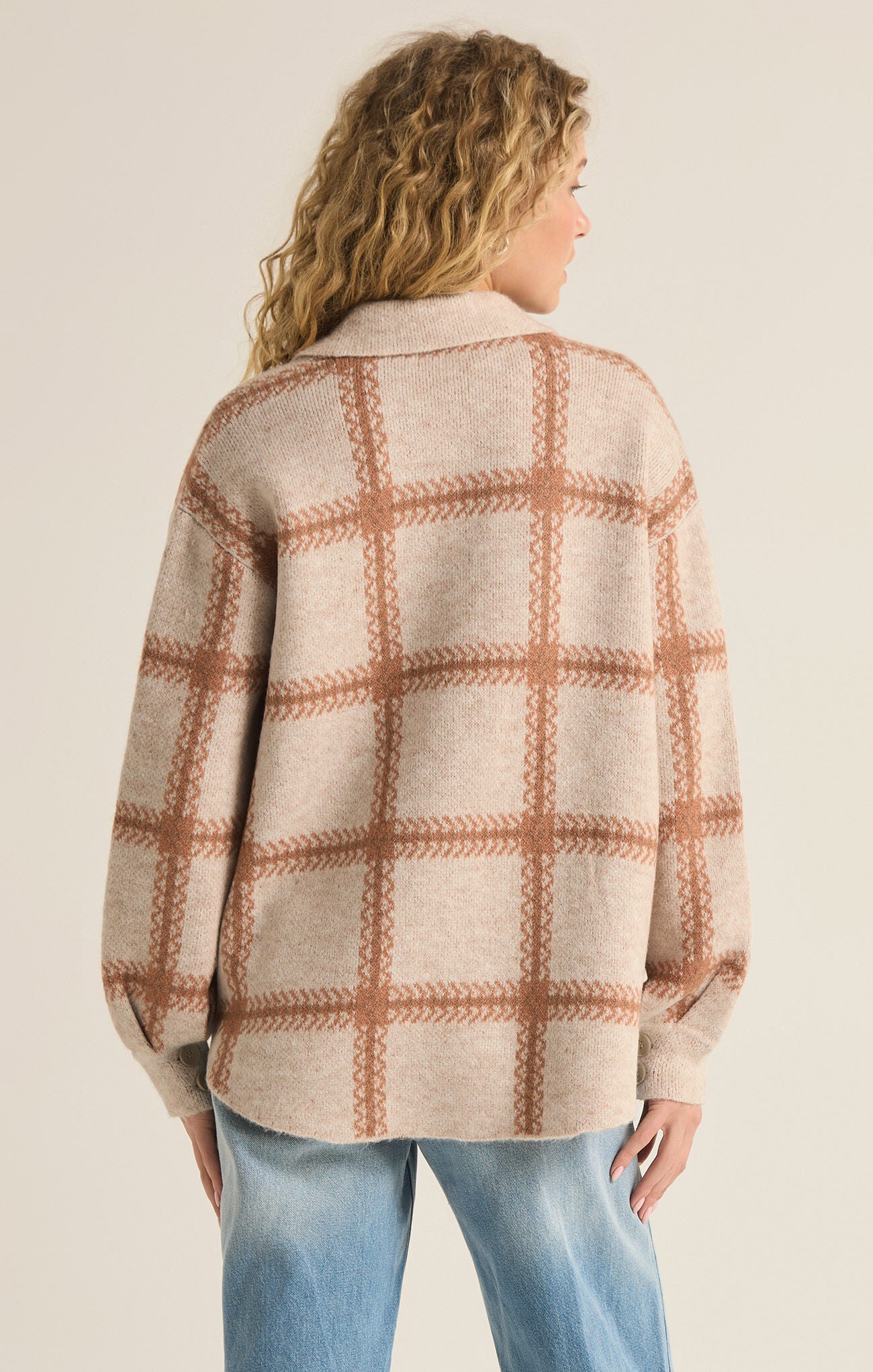 TYLER PLAID SWEATER JACKET IN MOCHA MOUSSE BY Z SUPPLY