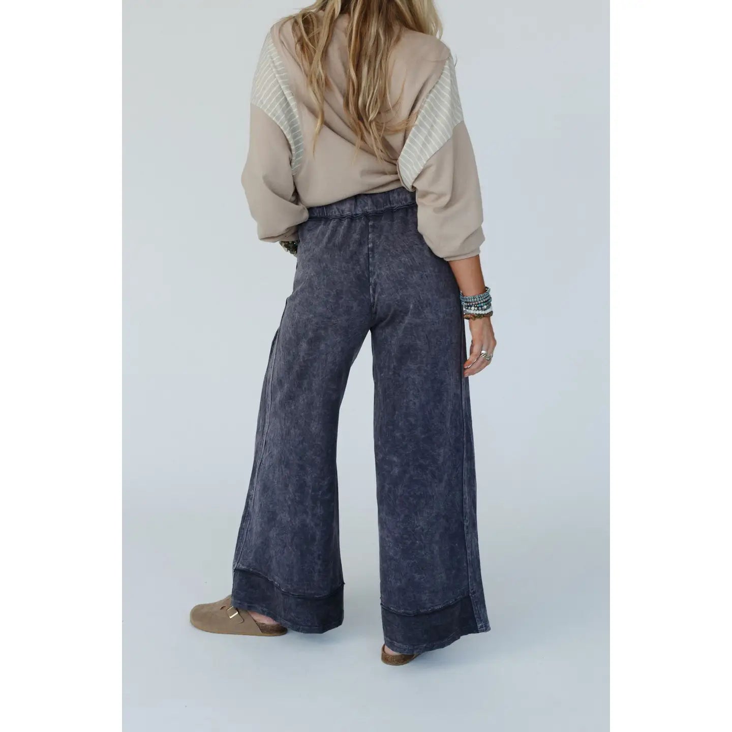 HEAVEN SENT WIDE LEG PANT IN CHARCOAL BY THREE BIRD NEST