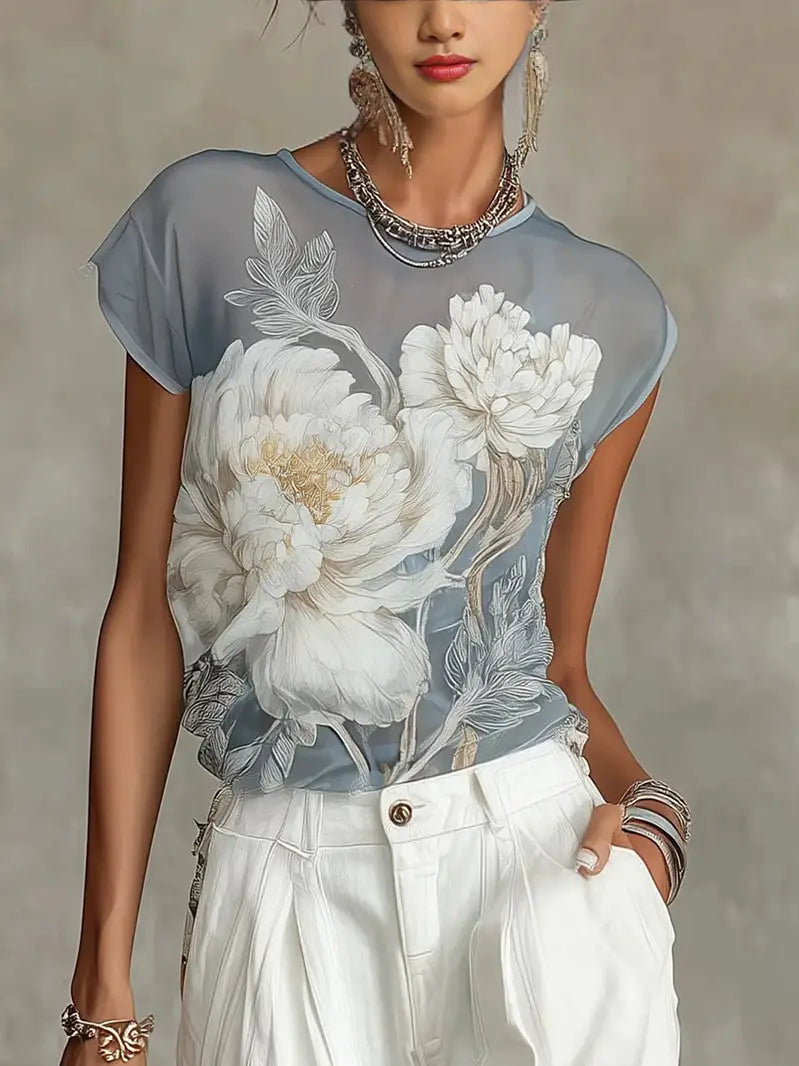 FLORAL SHEER TOP