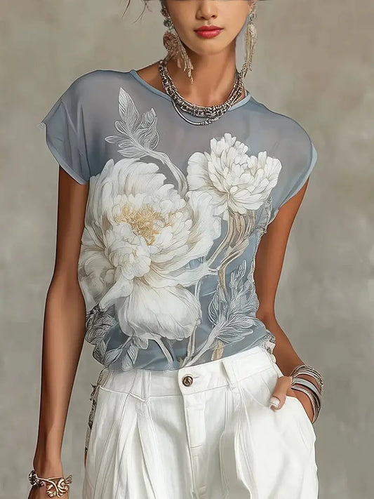 FLORAL SHEER TOP