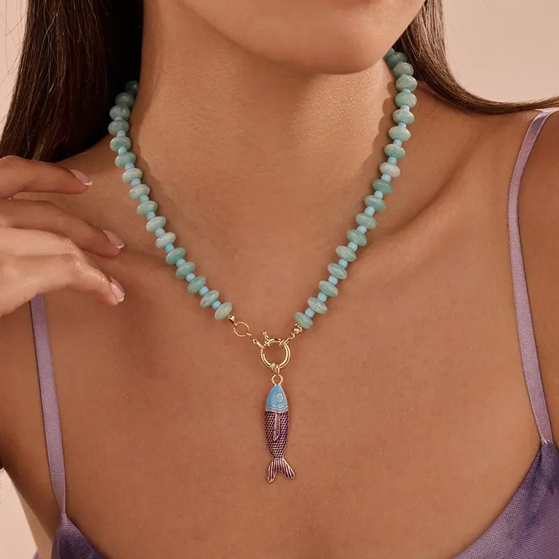FISH BEADED NECKLACE
